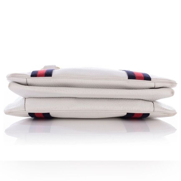 Tom Ford for Gucci Creamy White Leather Web Sherry Line Bamboo Tote Bag RARE - Picture 4 of 16